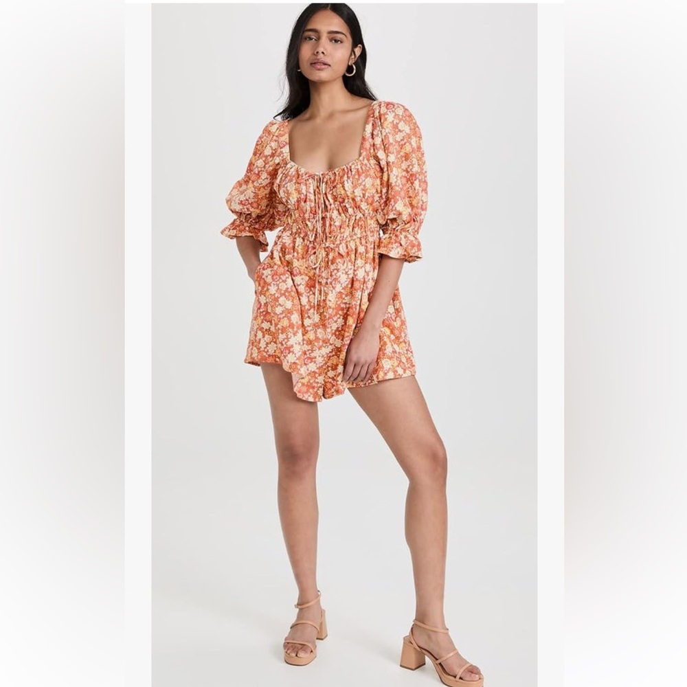Free People Show me Love romper linen mix M boho beach vacation